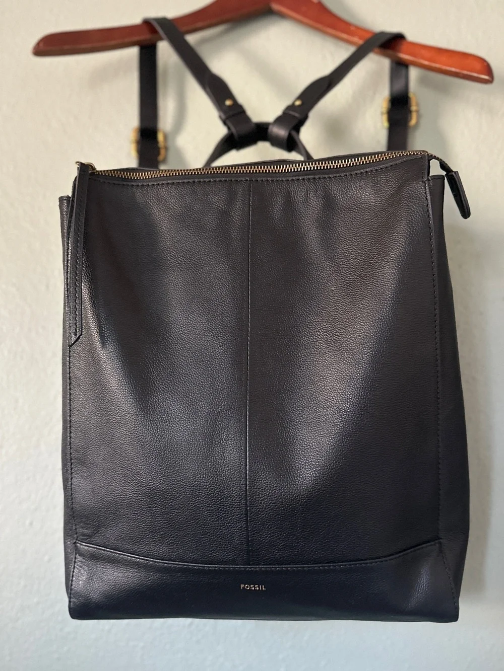 FOSSIL Elina Large Convertible Leather Backpack/Crossbody/Tote Bag NWOT
